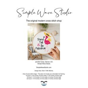 Pink Flamingo – "Stand and be Fabulous" Quote Counted Cross Stitch Kit